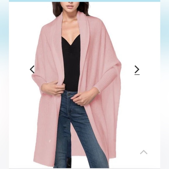 Subtle Luxury Brown Speckled 100% Cashmere Open Front Batwing Cardigan Size S/M - Picture 9 of 11